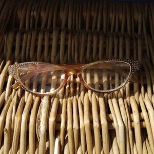 5/$25 Sale! Eyeglasses Peach Rhinestone Edges